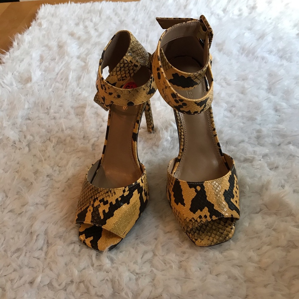 Express python pattern ankle strap heels - Picture 3 of 7